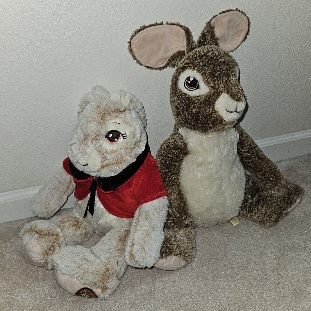 Peter Rabbit + Flopsy Bunny Rabbit Plush Lot Dan Dee Stuffed Animal Toy Easter
